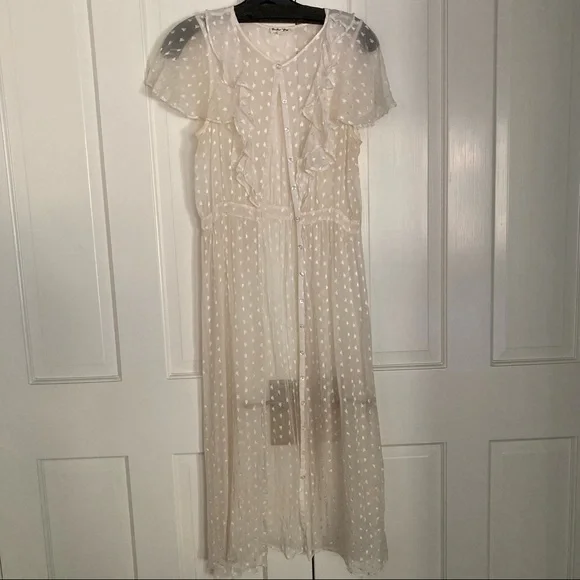 Button-down See-thru Coverup Midi Dress by For Love & Lemons - Picture 3 of 14
